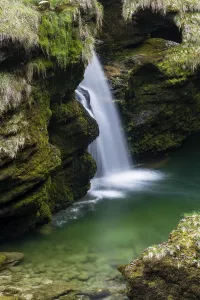 Upper Austria Waterfall Prints: Waterfall at the Traunfall, Upper Austria, Austria