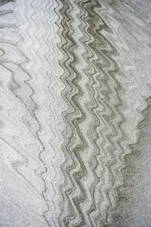 Wavy Sand Structure Prints: Wave pattern in the sand, sandy beach