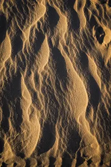 Deserted American Shoreline Prints: Wave structures in the bright sandy beach