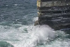 Europe Coastline Photography Prints: Waves blaze against the Dun Briste Sea Stack at Downpatrick Head