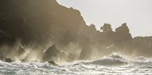 Wave Breaker Photography Prints: Waves breaking against the cliffs at the Buccaneers Cove