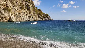 Aegean Sea Waves Prints: Waves breaking gently on the beach
