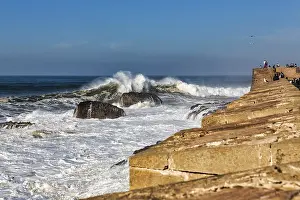 Atlantic Ocean Breaker Prints: Waves in front of the city wall
