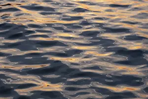 Evening Atmosphere In Central Europe Prints: Waves and Light Reflections on the Water Surface