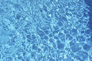 Blue Water Surface Prints: Wavy blue water surface with reflections