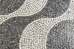 Wavy Pavement Pattern Prints: Wavy pattern in pavement, black and white