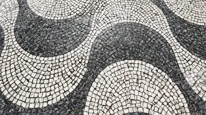 Wavy Pavement Pattern Prints: Wavy pattern in pavement, black and white