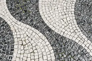 Wavy Pavement Pattern Prints: Wavy pattern in pavement, black and white