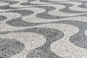 Wavy Pavement Pattern Prints: Wavy pattern in pavement, black and white
