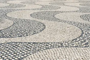 Wavy Pavement Pattern Prints: Wavy pattern in pavement, black and white
