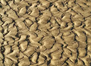 Wavy Sand Pattern Prints: Wavy pattern in the sand of beach
