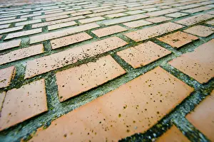 House Building Process Prints: Weathered brick front