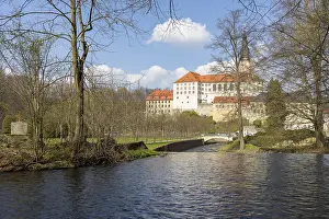 Waterfront Buildings Germany Prints: Weesenstein Castle with Muglitz