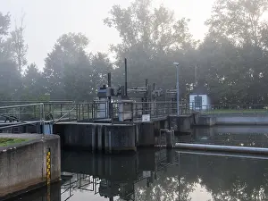 Brandenburg Landscapes Prints: Weir and lock on the river Spree