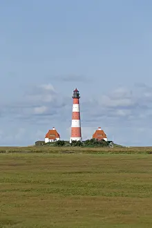 Westerhever Lighthouse Prints: Westerhever Lighthouse with cloud sky
