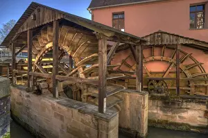 Southern Germany Historic Site Prints: Mill wheels of the grinding mill