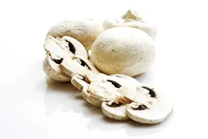 White Button Mushrooms Print