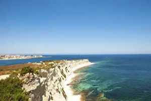 Maltese Dog Breed Prints: White cliffs at the coast of Malta