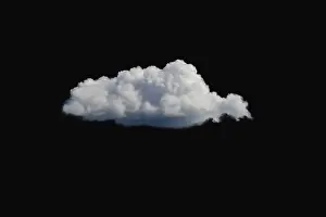 Deserted Overcast Sky Prints: White Cloud on Black Sky or Background