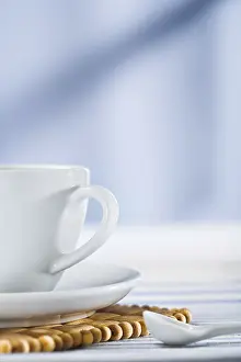 White Coffee Cup Prints: White coffee cup and spoon