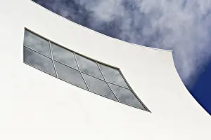 Murcia Prints: White Concave Facade Print, Murcia, Spain