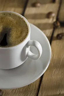 Coffee Table Setting Prints: White cup with coffee