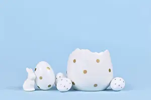 White Easter Eggs Prints: White easter eggs with golden dots