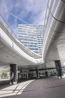 Train Station Architecture Prints: White elevated tracks at the station