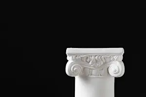 Dark Background Architecture Prints: White ionic design column on dark background