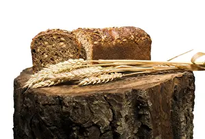 Food Photography Studio Shots Prints: White isolated bread. Studio shot
