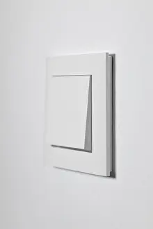 White Wall Decor Prints: White light switch on a white wall