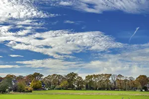 European Farmland Scene Prints: White medium-height clouds Altocumulus