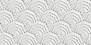 Symmetrical Geometric Shape Prints: White prism pattern with a 3D depth effect creates an optical illusion of layered geometry
