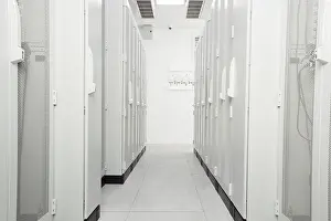 Deserted Computer Lab Prints: White Server Room Network/communications server cluster in a server room