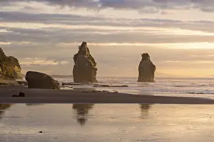 New Zealand Coastal Scenery Prints: Whitecliffs rock formation, sunset