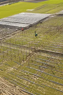 Solar Energy Installation Prints: Wide, unplanted fields, possibly for future installation of solar modules