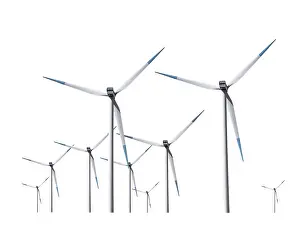 Power Generation Prints: Wind turbines, isolated