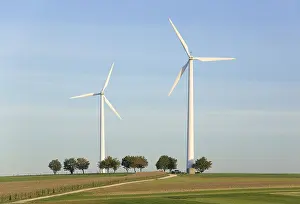Green Energy Generation Prints: Two wind wheels on a hill