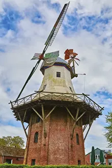 Deserted Windmill Prints: A Windmill under the Cloudy Sky