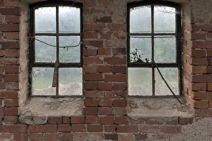 Deserted Buildings Germany Prints: Window of a brick building from 1920