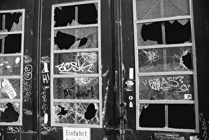 Mural Painting Prints: Window with Graffiti Print