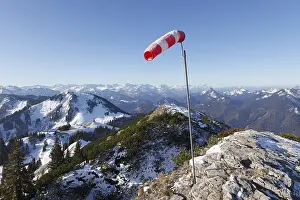 Bavaria Mountain Peaks Prints: Windsock on the summit of Mt Wallberg