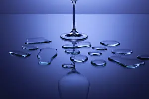 Empty Wine Glasses Prints: Empty wine glasses on a clean gradient background