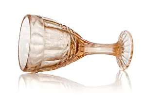 White Background Wine Glass Prints: Wineglass with reflection on white background