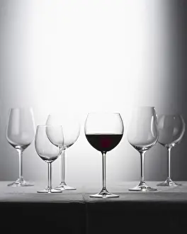Still Life Studio Setup Prints: Six wineglasses