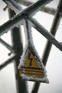 High Voltage Warning Sign Prints: Winter high voltage