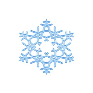 Deserted Winter Scene Prints: Winter snowflake on white background
