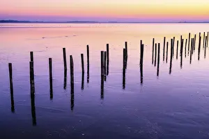 Deserted Winter Landscape Germany Prints: Winter sunset at the Dummer