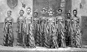 Southeast Asia Historical Images Prints: The Wives of a Prince of Java in 1880