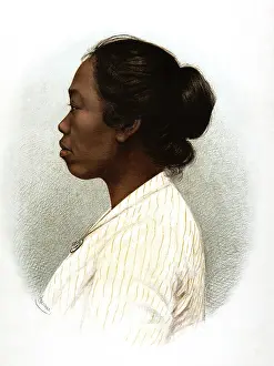Historical School Picture Prints: Woman from Java, Javanese, around 1900